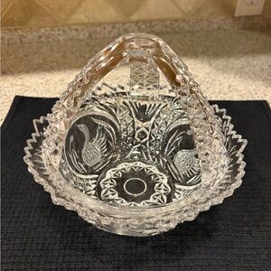 Vintage Hofbauer German lead crystal basket from "The Byrdes Collection” Swan